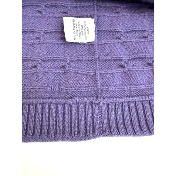 Vince Cashmere Sweater Cape Poncho One Size Purple Cable Knit Buttons Soft Warm - Picture 7 of 7